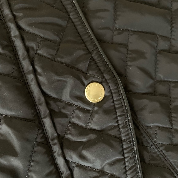 Cole Haan Black Quilted Gold ZIP Snap NWOT Jacket - Picture 2 of 12
